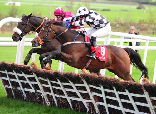 Orgilgo Bay (nearside) beat Clarcam in the second at Punchestown