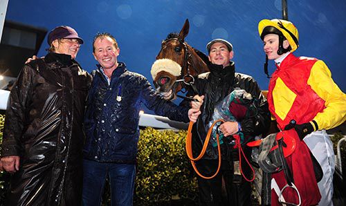 Dot Love (left) pictured with owner Kieran Burke, assistant Ciaran Murphy and Joseph O'Brien