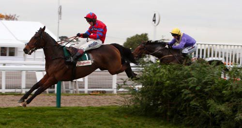 Balthazar King pictured on his way to victory, with Uncle Junior in second