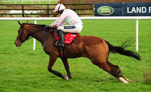 Faugheen and Ruby Walsh get away from the last in Punchestown