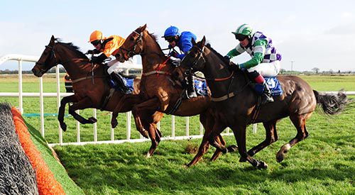 Might Be Magic (left) is strongly pressed by Kick Start and Roman Numeral at the last