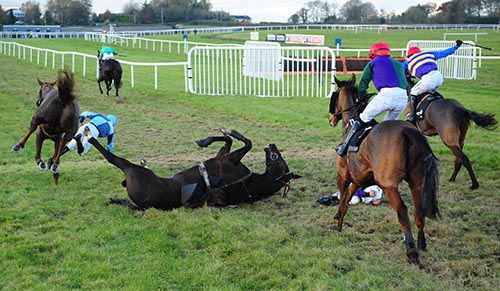 Carnage at the last as The Blarney Rose crashes out, hampering Prosperity Square who then unseats