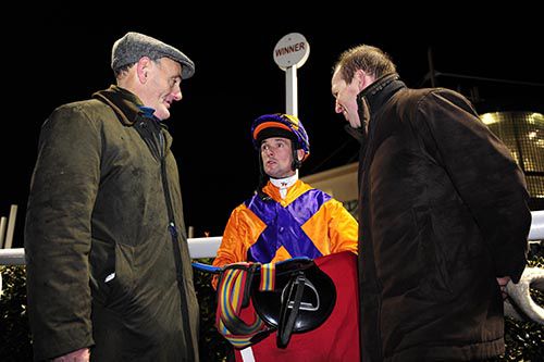 Owner William Horgan (left) with Rory Cleary and trainer Terence O'Brien