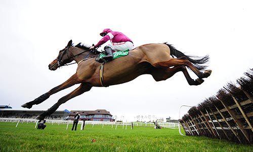 Valseur Lido (Davy Russell) clears the last hurdle for an easy win