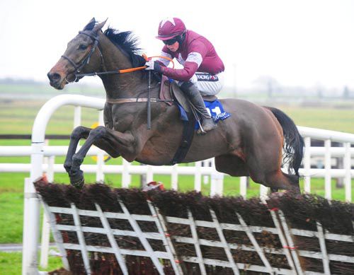 Lieutenant Colonel and Bryan Cooper jump the last in the Gigginstown House Stud colours
