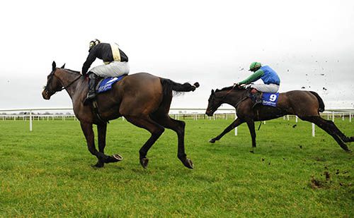 Civena and Adam O'Neill (far side) get up to beat Talbot Road
