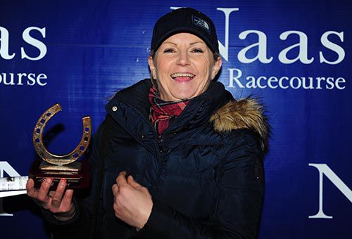 Liz Doyle with her presentation following Reality Dose's win