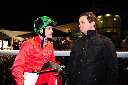 Johnny Feane pictured with Pat Smullen after training his first winner at Dundalk in 2014