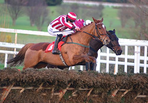 Zabana jumps the last just in front of Empire Of Dirt