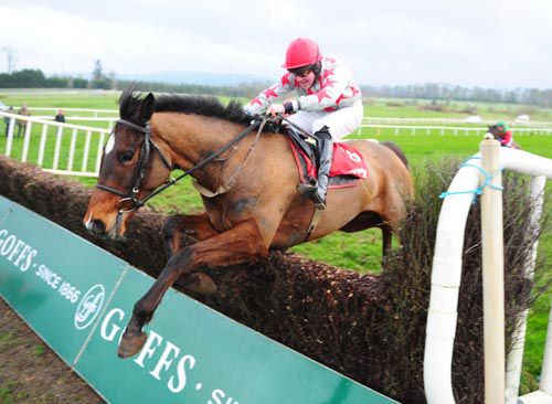 Loch Dara (Declan Queally) jumps the last