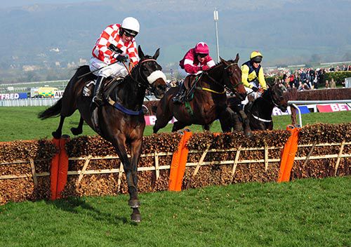 Very Wood (centre) on the way to victory at Cheltenham