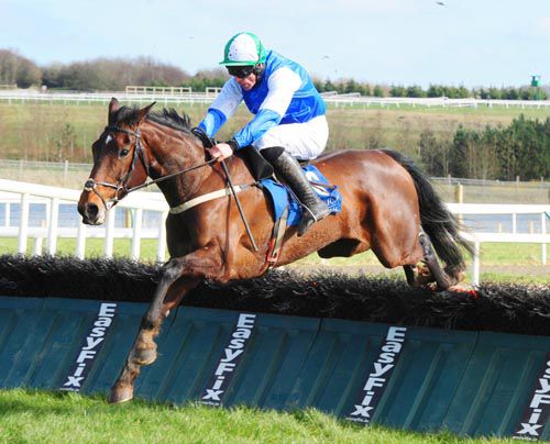 Feenakilmeedy and Davy Russell are clear over the final hurdle