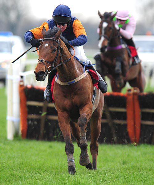 Rebel Fitz (Barry Geraghty) strides clear on the run-in from Tarla