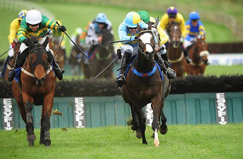 Moonlight Boy (left) and Tawseef battle it out after the last