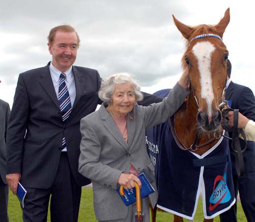 Gita Weld and her son Dermot with Nightime 
