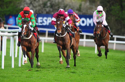 Fletchers Flyer (left) pictured on his way to victory at Punchestown last year