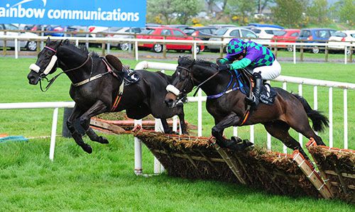 Odit clears the last under Mick Darcy, led over by the riderless The Black Devil