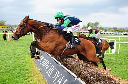 Authinger (Robbie Power) clears the last from Jansboy