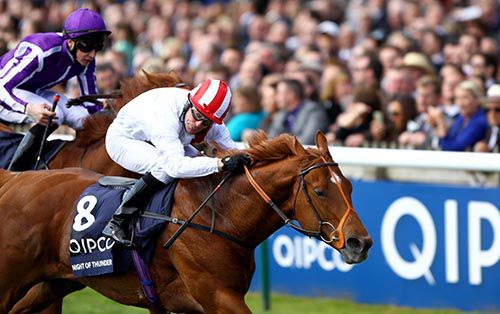 Night Of Thunder winning the Qipco 2000 Guineas
