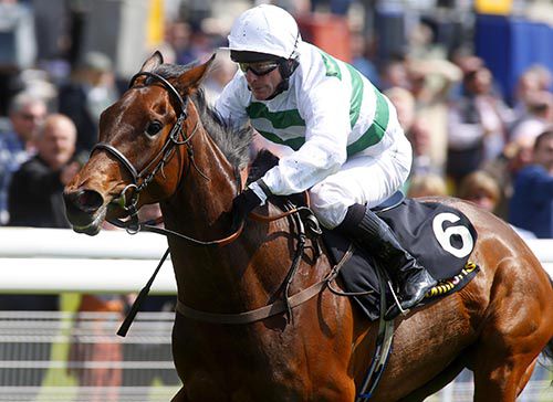 Madame Chiang and Kieren Fallon winning The Tattersalls Musidora Stakes at York 
