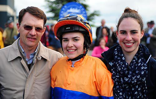 Aidan O'Brien pictured with his daughters Ana (centre) and Sarah
