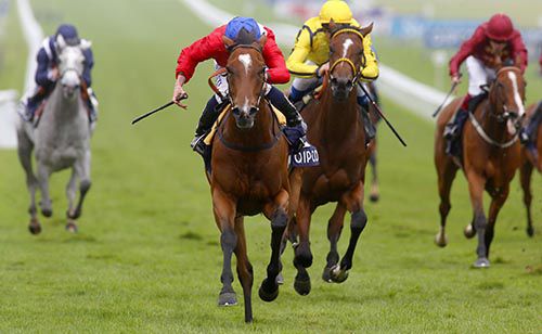 Integral is driven out by Ryan Moore to win the Falmouth Stakes