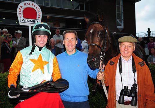 Isaac Bell poses with the winning connections