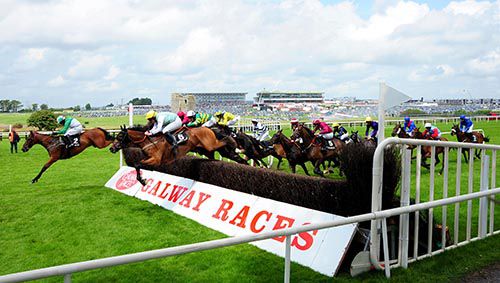 Aranhill Chief and Denis O'Regan lead the field towards the end of the back straight