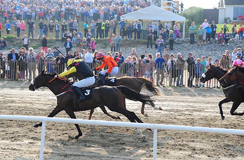Prince Jock (nearest) holds off Korbous