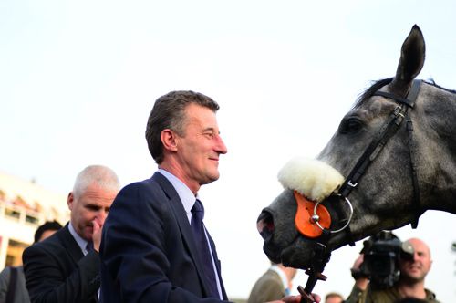 Kevin Ryan with The Grey Gatsby after his win at Leopardstown on Saturday