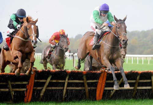 Tammys Hill (right) and Pierlow jump the last