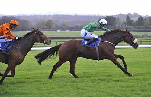 Robbie McNamara wins the Naas bumper on Moscow Magic