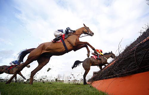 Eduard (red) leading in the Peterborough Chase