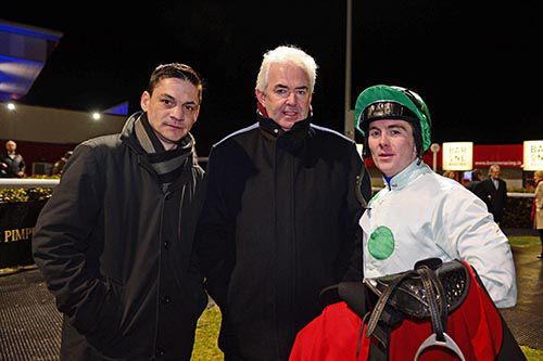 Georgios Pakidis (left) pictured with Gary Carroll and Togoville's part-owner