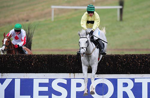 Our Katie and Brian Hayes clear the last