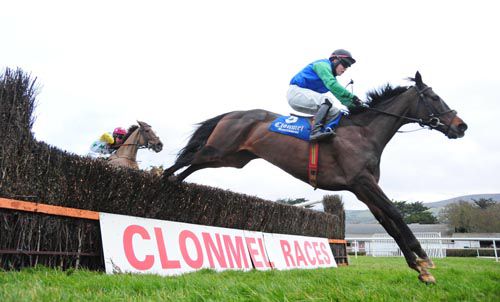 Heavenly Brook and Luke Dempsey clear the last