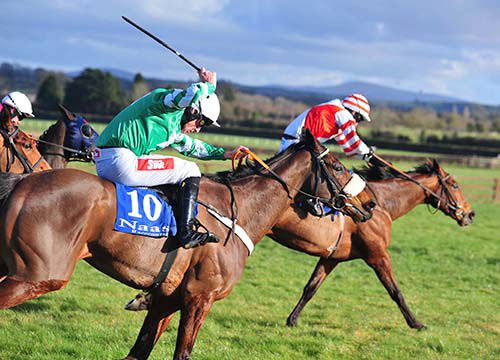 Mrs Mac Veale leads winner Fletcher on the run-in