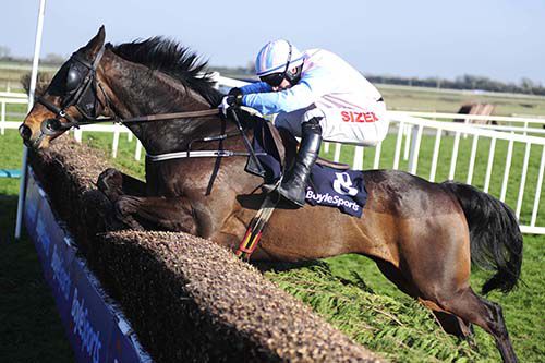 Jonathan Burke gets another good leap out of Mr Goodenough