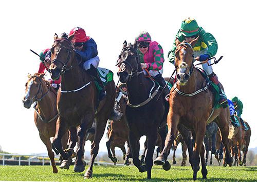 Mr Bounty and Shane Kelly (left) beat Lady Ranger (right)