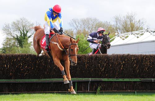 Fr Humphrey leads over the last in Punchestown
