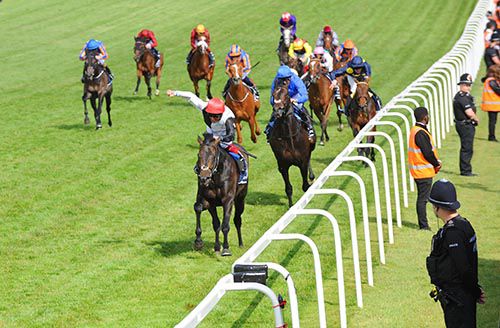 Golden Horn in front in the Derby