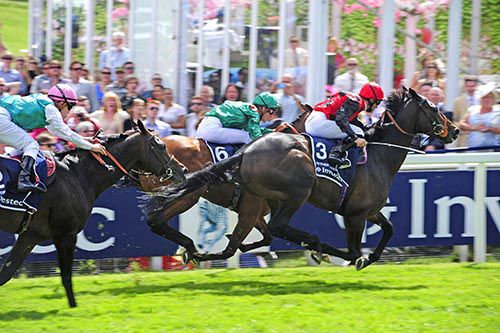 Pat Dobbs wins the 2015 Coronation Cup on Pether's Moon