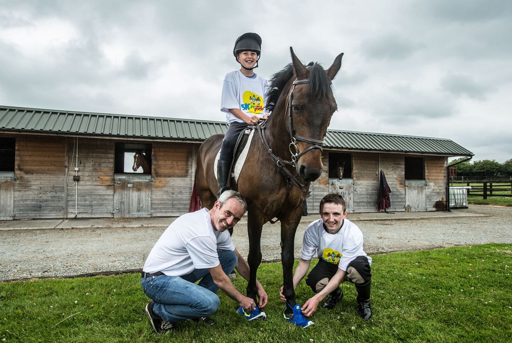 Ruby Walsh and Chris Hayes pictured with Charlie O'Dwyer (son of Audrey & Conor)