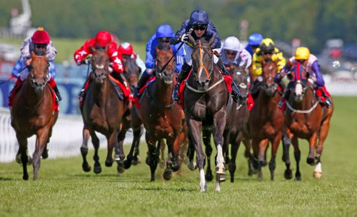 So Beloved, centre, in front at Goodwood