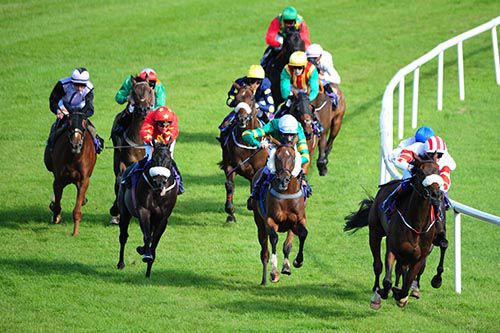 Santo Prince (red and yellow) comes with his run