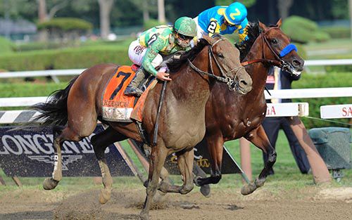 Keen Ice (nearest) gets up close home to beat American Pharoah