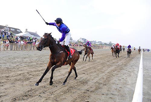 A delighted Pauline Condon on Strait Of Zanzibar
