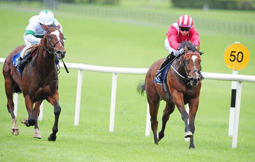 Louis Leroy (right) is pushed out by Oisin Orr to beat Expreso Brasileiro