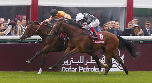 Covert Love and Pat Smullen winning at Longchamp last Sunday