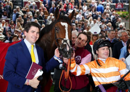Covert Love with happy connections after winning at Longchamp yesterday